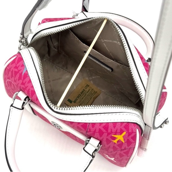 Michael Kors Small Travel Duffle Xbody Bag & Double Zip Wallet Matching Set - Picture 6 of 9